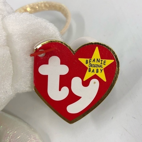 Retired 1998 Ty Beanie Babies Halo Angel Bear Wings Tag Attached Errors Rare - Picture 7 of 13